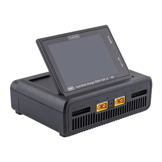 Wholesale ToolkitRC M8D 1600W 50A Balance Touch Screen Charger 65W Fast Charge Dual Channels for 1-8S Battery for Rc Drone Car